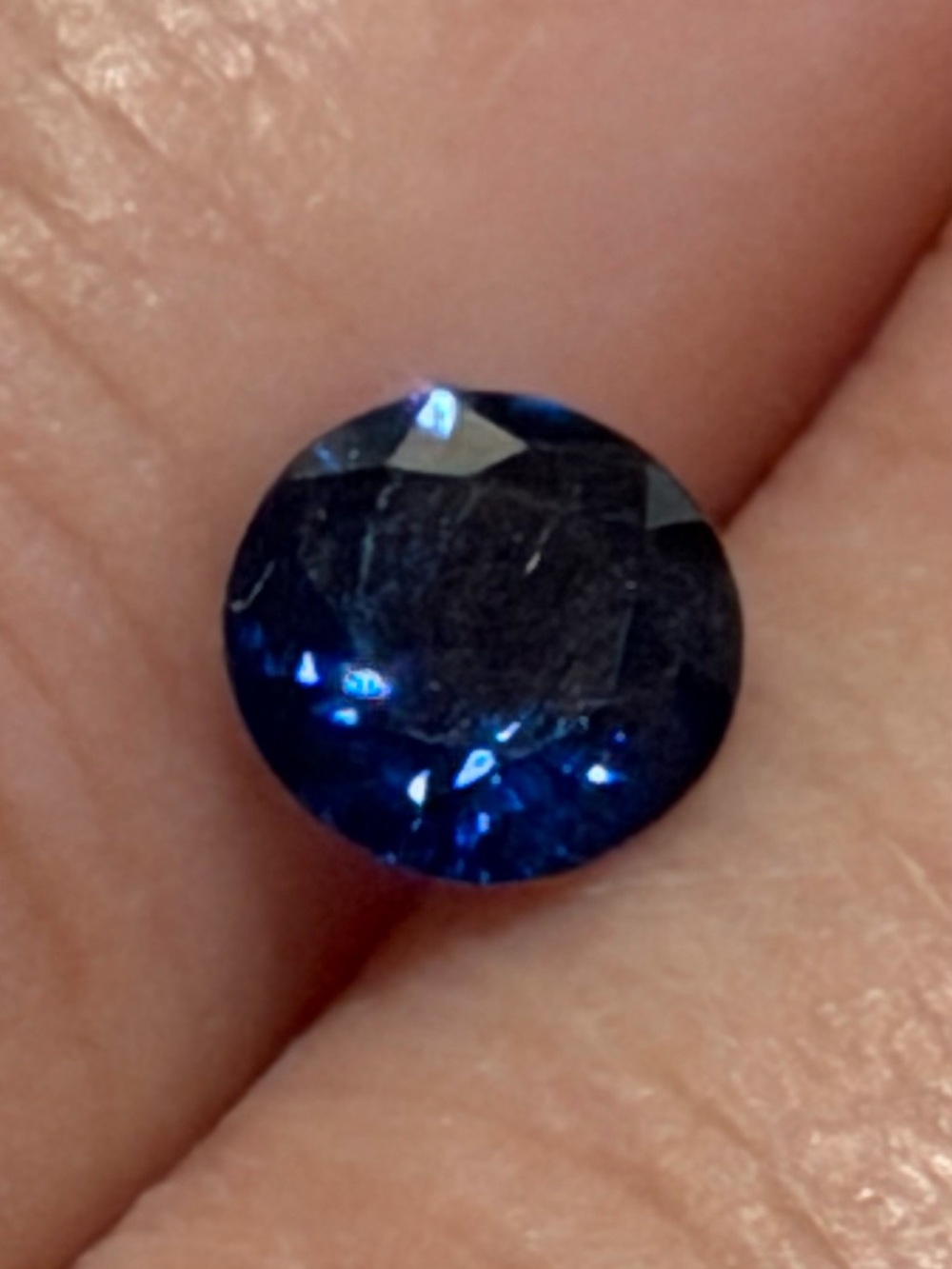Blue sapphire Round Faceted Gemstone - Women Jewelry